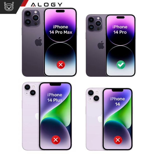 Etui do iPhone 14 Pro Mag Safe Matt Case Cover matowe obudowa Alogy Ring pancerne na telefon Czarne + Szkło