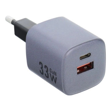FORCELL F-ENERGY GaN Ladegerät Typ C USB A PD QC4.0 3A 33W Grau