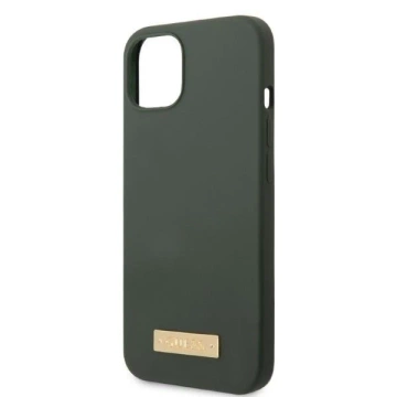 Ratet mal, Handyhülle für iPhone 13 6,1" grün/khaki Hartschale Silikon Logo Plate MagSafe