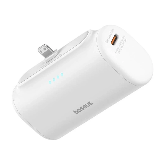 Baseus Compact IP Powerbank 5000 mAh 20 W Lightning USB-C Weiß