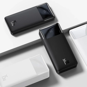Powerbank mit Display Baseus Bipow 10000mAh 15W schwarz (Overseas Edition) USB-A - Micro USB Kabel 0,25m schwarz (PPBD050001)