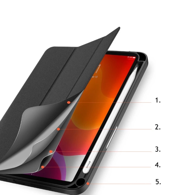 DUX DUCIS Domo składany pokrowiec etui na tablet z funkcją Smart Sleep podstawka iPad mini 2021 czarny
