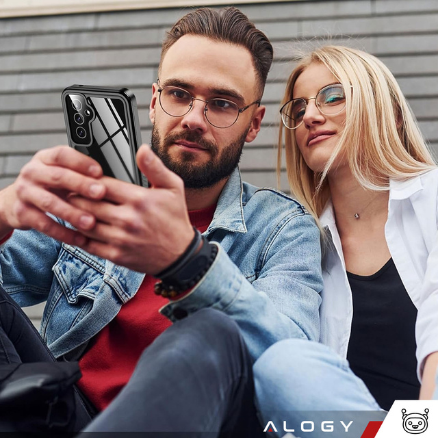 Etui do Samsung Galaxy A55 5G Pancerne wodoodporne IP68 360 Armor Case wbudowana szybka Alogy czarne