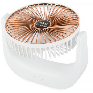 Schreibtischventilator, kabelloser Ventilator, stehend, tragbar, wiederaufladbar, batteriebetrieben, leiser Ventilator, Weiß