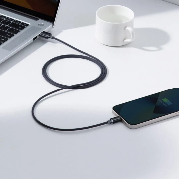 Baseus Crystal Shine Series Kabel USB-Kabel für schnelles Aufladen und Datenübertragung USB Typ A - Lightning 2.4A 2m schwarz (CAJY000101)