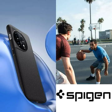 Schützende Spigen Liquid Air Handyhülle für OnePlus 11 5G Mattschwarz