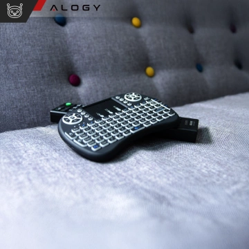 Drahtlose Mini-Tastatur Alogy 3-farbiges Touchpad mit Hintergrundbeleuchtung