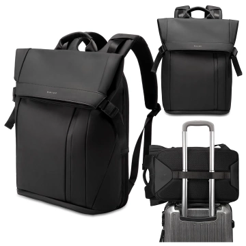 Bange wasserdichter Rucksack für 15,6-Zoll-Laptop, Stadtreisender, 45 x 30 x 16 cm, für Arbeit, Flugzeug, Herren, Damen, mit USB-Anschluss Schwarz