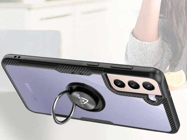 Etui Alogy Ring Holder Clear Armor do Samsung Galaxy S21 czarne