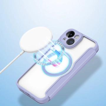 Dux Ducis Skin X Pro Case iPhone 14 Magnetic MagSafe Flip Case Lila