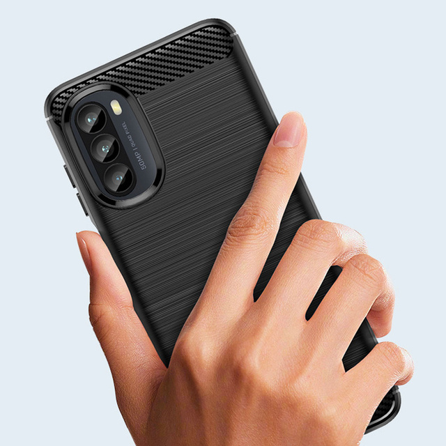 Etui do Motorola Moto G52 / G82 5G pancerne plecki obudowa na telefon case Carbon Silicone czarne