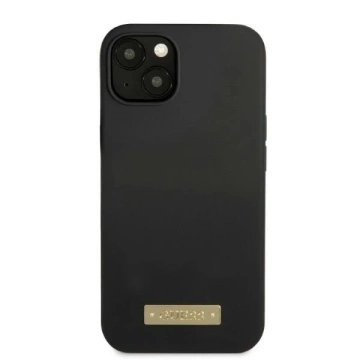 Etui Guess GUHMP13SSPLK do iPhone 13 mini 5,4" Czarny/Black Hard Case Silikon Logo Plate MagSafe