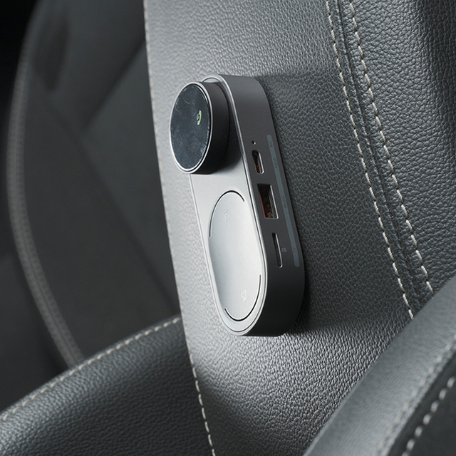 Transmiter FM solarny Baseus zestaw głośnomówiący Bluetooth 5.0 MP3 TF AUX HD Czarny