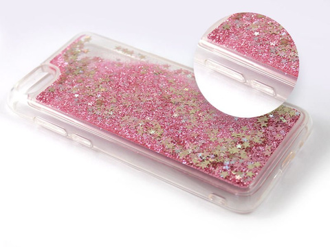 Flüssige Glitzerhülle Huawei Y5 / Y5 Prime 2018 rosa Glitzer
