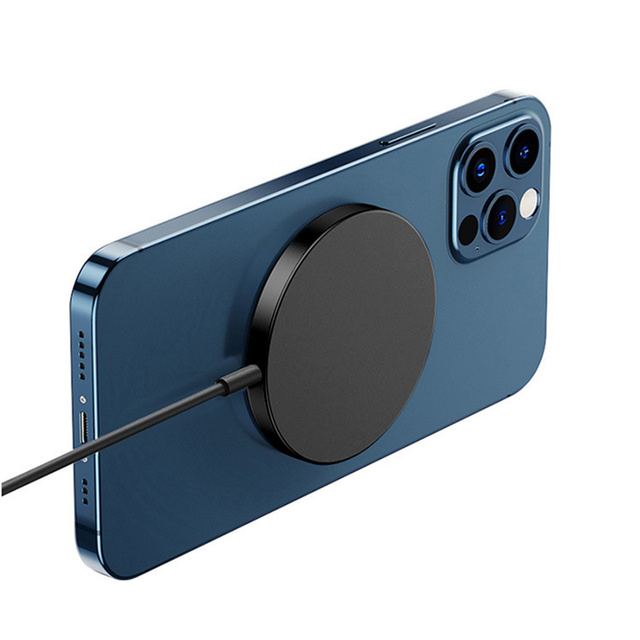 Ładowarka indukcyjna QI Mag Safe 15W typ C magnetyczna bezprzewodowa Czarna