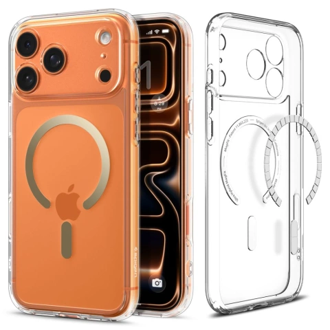 Etui do iPhone 17 Pro Spigen Ultra Hybrid Mag MagSafe Clear/Gold