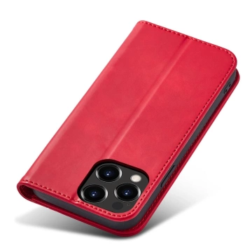 Magnet Fancy Case etui do iPhone 13 Pro Max pokrowiec portfel na karty kartę podstawka czerwony