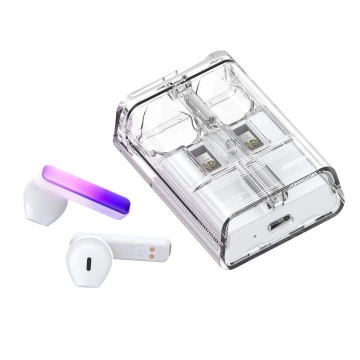 Joyroom JR-TC1 IceLens Serie Bluetooth 5.3 LED TWS Kopfhörer – Weiß