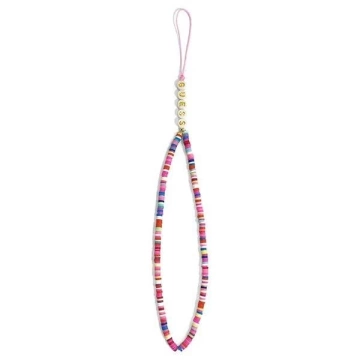 Guess zawieszka GUSTGMPP Phone Strap wielokolorowy różowy Heishi Beads