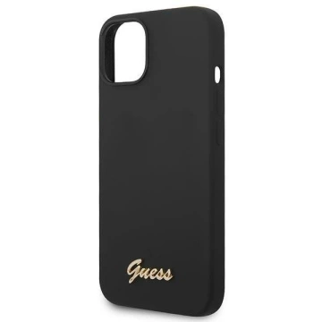 Etui Guess GUHCP14MSLSMK für Apple iPhone 14 Plus 6,7" Czarny/Black Hard Case Silikon Vintage Gold Logo