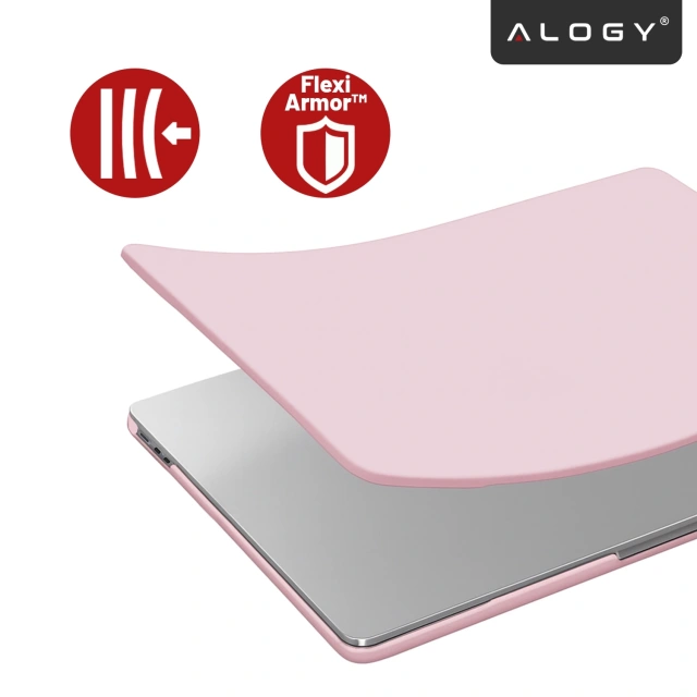 Etui do Apple Macbook Air 15 2023-2025 (M2/M3/M4) – elastyczna, matowa obudowa ochronna, lekka i odporna – Alogy AirGuard™ Różowy