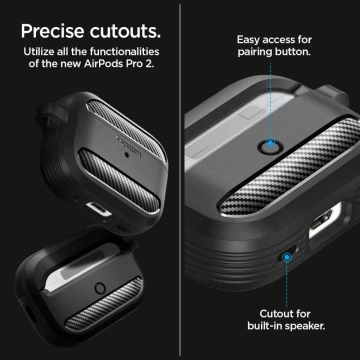 Etui ochronne Spigen Rugged Armor für Apple AirPods Pro 1 / 2 Mattschwarz
