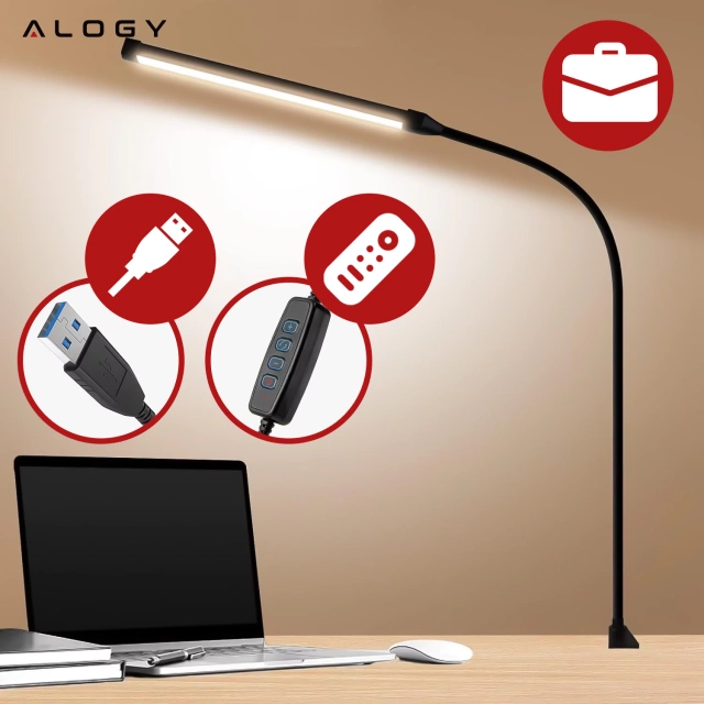 Lampka biurkowa LED Alogy LED lamp oświetlenie z elastycznym ramieniem do biurka ramy łóżka