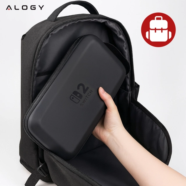 Pokrowiec do Nintendo Switch 2 2025 Torba Ochronna Duże Twarde Etui EVA, Kuferek, Wodoodporna, Lekka, z Uchwytami Alogy HardFoamBag™ – Czarna