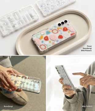 Ringke Fusion Design Armor Case Cover mit Gelrahmen für Samsung Galaxy S22 (S22 Plus) transparent (Floral) (F593R31)