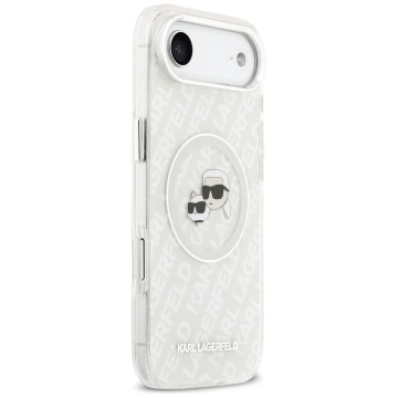Etui Ochronne do iPhone 17 Air Karl Lagerfeld IML Glitter K&C Heads MagSafe Szary