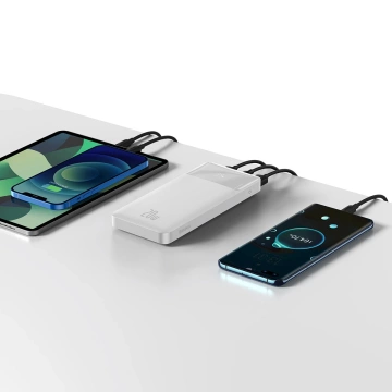 Powerbank mit Schnellladung Baseus Bipow 10000mAh 20W weiß (Overseas Edition) USB-A - Micro USB Kabel 0,25m weiß (PPBD050502)
