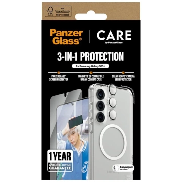 3-in-1-Schutzkit für Samsung Galaxy S25 Plus CARE von PanzerGlass