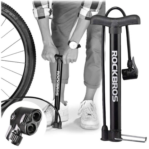 RockBros A320 Standradpumpe aus Metall mit Kugelradnadel Schwarz