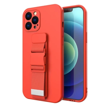 Rope Case Gel Case mit einer Kette Lanyard Tasche Lanyard iPhone 12 Mini rot
