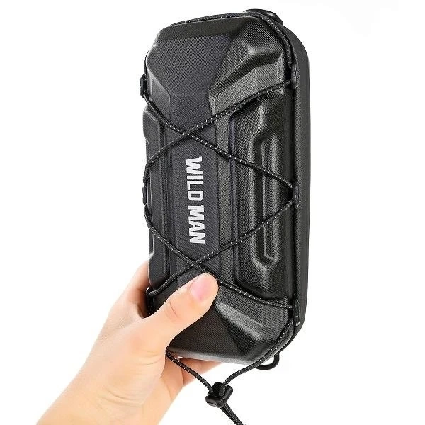 Torba rowerowa Wildman XT17 1L na mostek PU+EVA wodoodporna Czarna