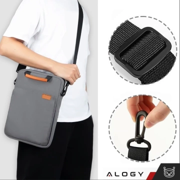 Tasche für Laptop / iPad Pro Air / Tablet 11-13 Zoll Herren Damen Unisex Schultergurt Tasche Hülle Alogy Tasche grau