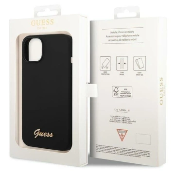 Etui Guess GUHCP14MSLSMK für Apple iPhone 14 Plus 6,7" Czarny/Black Hard Case Silikon Vintage Gold Logo