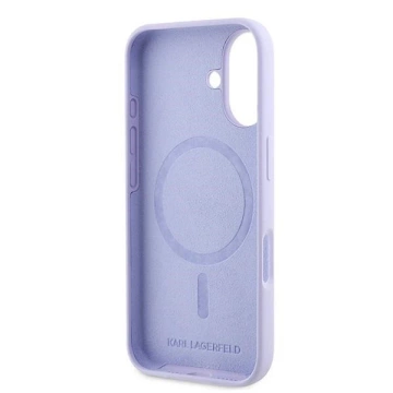 Karl Lagerfeld Hülle für iPhone 16 6,1" Lila MagSafe Hardcase Silikon Karl