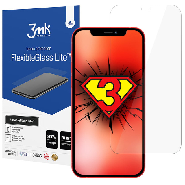 Niepękające szkło hybrydowe 3mk Flexible Glass Lite do Apple iPhone 12/12 Pro