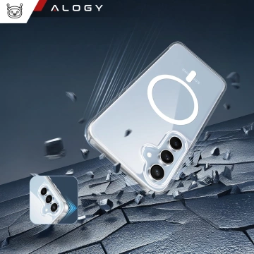 Etui do Samsung Galaxy S25 obudowa ochronna na telefon Alogy HybridMag™️ Case do MagSafe Przezroczyste + Szkło