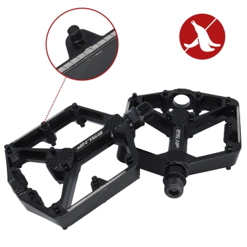 Plattform-Fahrradpedale für MTB-Fahrräder, Aluminium 9/16" Schwarzes Aluminium-Set [2 Stk.]