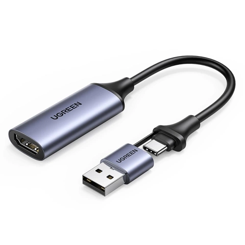 Ugreen CM489 HDMI-auf-USB-A/USB-C-Grabber-Adapter 1080p 30Hz Grau