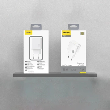 Ładowarka sieciowa Dudao Biała A27P USB-C GaN 30W | Kompaktowa i Wydajna