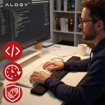 Alogy ErgoSupport™ Ergonomisches Tastatur- und Maus-Set aus Memory-Schaum, rutschfest und atmungsaktiv, Schwarz