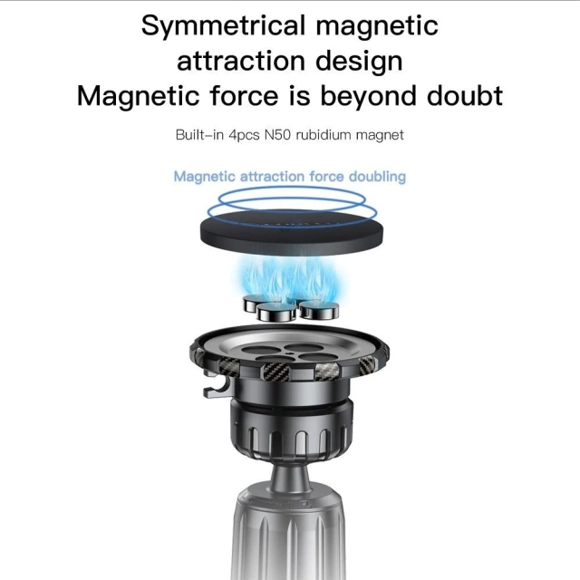 Uchwyt Samochodowy FORCELL F-GRIP MagElite magnetyczny do kratki czarny