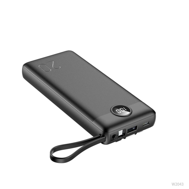 Powerbank Bateria zewnętrzna (POWER BANK) VEGER C20 - 20 000mAh (Micro + Typ C + Lightning 8-pin) czarny W2047