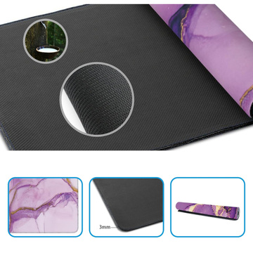 Schreibtischunterlage für Maus und Tastatur, rutschfeste Gaming-Schutzmatte XXL 90 x 40 Alogy Marble lila