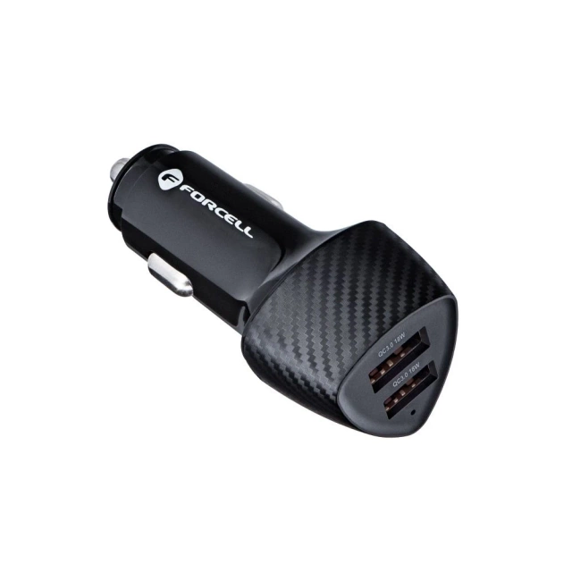 Ładowarka samochodowa Forcell Carbon QC 3.0 2xUSB 36W Czarna