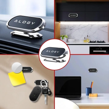 Alogy Universal-Auto-Magnethalterung für Telefon im Cockpit, für Armaturenbrett, Schwarz