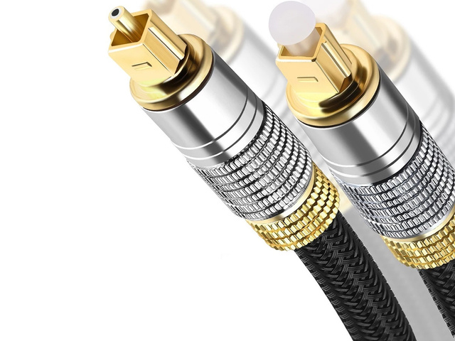 Kabel optyczny cyfrowy Audio 1.8m – krystaliczny dźwięk bez szumów i zakłóceń, pozłacane końcówki, nylonowy oplot 6.0 mm do TV i PC – Alogy OptiSound™ Czarny